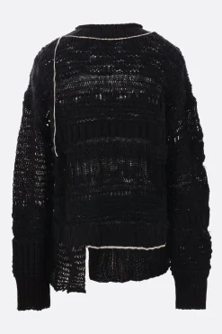 Women Y'S wool blend destructured sweater