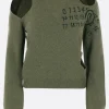 Women MM6 wool blend pullover with cut-out details