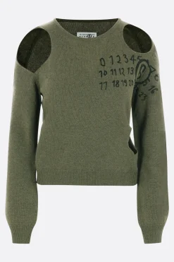 Women MM6 wool blend pullover with cut-out details