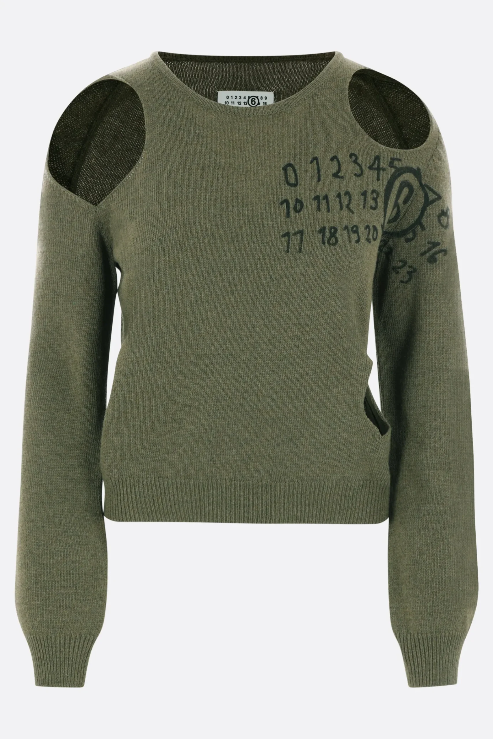 Women MM6 wool blend pullover with cut-out details