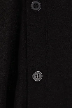 Women YOHJI YAMAMOTO wool silk crepe asymmetric cardigan