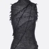 Women YEHUAFAN wool sleeveless top
