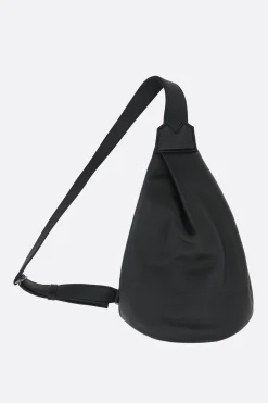 Women DISCORD YOHJI YAMAMOTO Y small grainy leather one-shoulder backpack