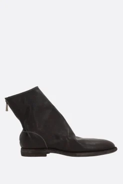 GUIDI zipped ankle boots in grainy leather