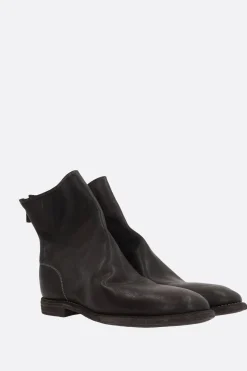 GUIDI zipped ankle boots in grainy leather